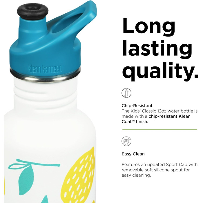 Пляшка для води Klean Kanteen, унісекс, лимонна, 1 л