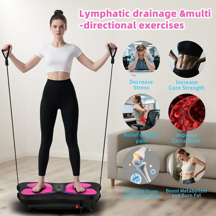 Вібраційна платформа QEIFEII для тренувань всього тіла, побудови м'язів та формування фігури. 200 швидкостей, вантажопідйомність 180 кг