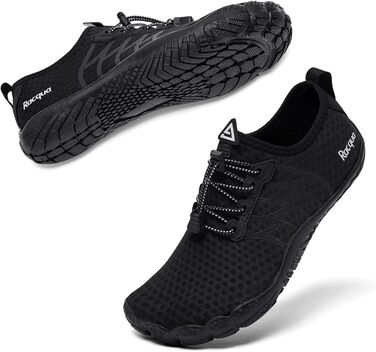 Водні черевики Raqua для жінок та чоловіків: дихаючі, швидковисихаючі, для плавання, басейну та пляжу. Розмір 39 EU, колір чорний. Модель Wz119