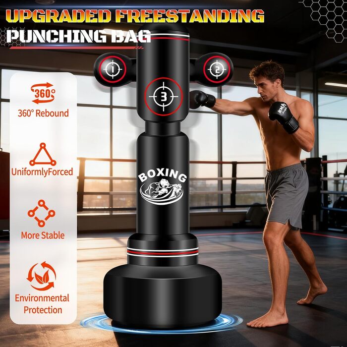 Боксерський мішок NZQXJXZ для дорослих з рукавичками, насосом та скакалкою, 180 см, для MMA та фітнесу