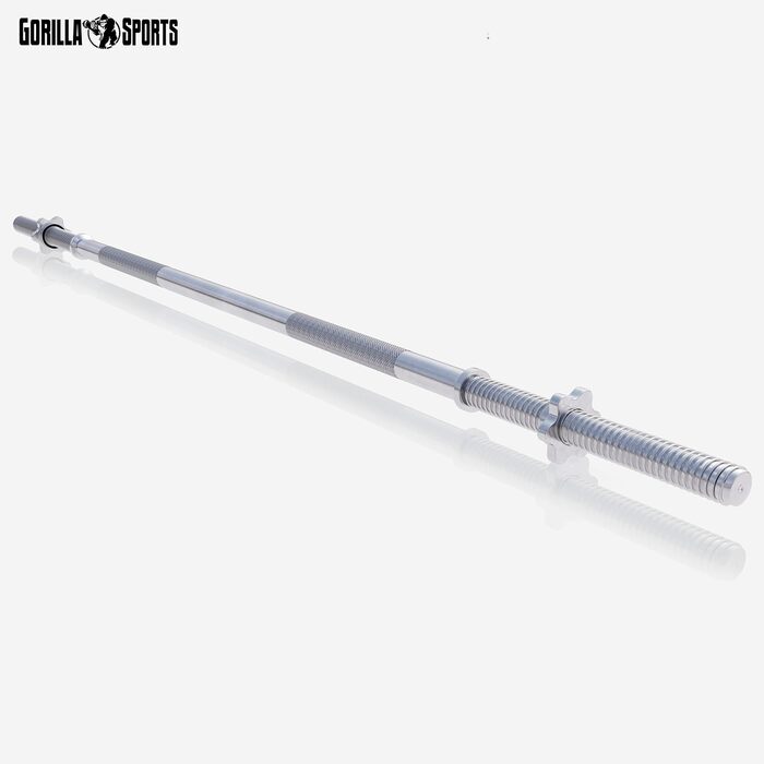 Штанга GORILLA SPORTS хромована 30 мм, 150/180/200 см, з двома замками, навантаження до 200 кг