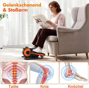 Міні електричний тренажер Crosstrainer XDDIAS для дому з пультом керування та LED-дисплеєм, 12 швидкостей, тихий та портативний еліптичний тренажер для дорослих та літніх людей