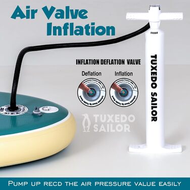 Надувний SUP-борд Tuxedo Sailor Stand Up Paddle Board з аксесуарами, для дорослих та підлітків, блакитний та жовтий