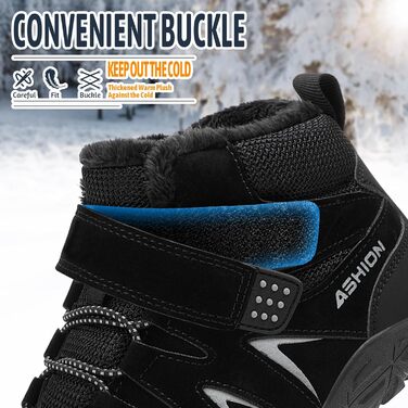 Дитячі зимові чоботи Littleplum для хлопчиків. Зимові шкарпетки-чоботи, теплі, з підкладкою, для снігу, трекінгові. Розмір 39 EU, чорний колір.