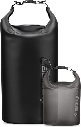 Набір водонепроникних сумок Spigen Dry Bag Set [Aqua Shield] 20L+21L - для пляжу, плавання, кемпінгу, каякінгу, човнів - чорний