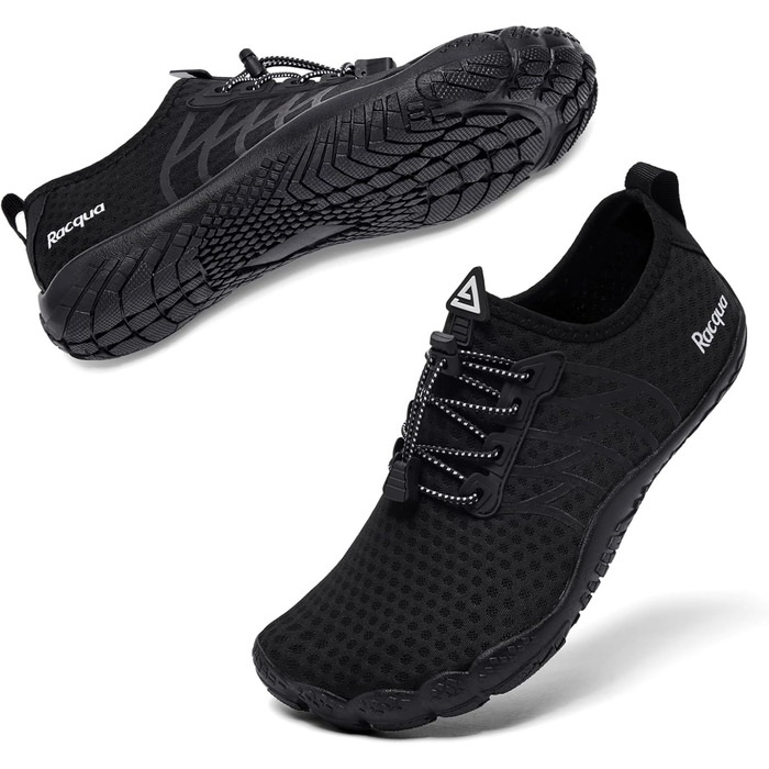 Водні черевики Raqua для жінок та чоловіків: дихаючі, швидковисихаючі, для плавання, басейну та пляжу. Розмір 39 EU, колір чорний. Модель Wz119