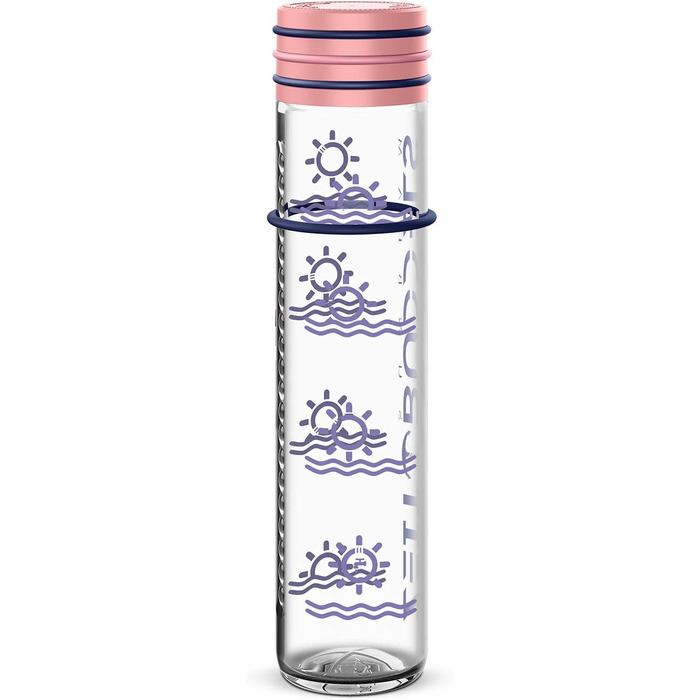 Мотиваційна пляшка для води SUNBEAM 1 л, з часовими мітками, BPA Free, герметична, підходить для газованої води, колір рожевий