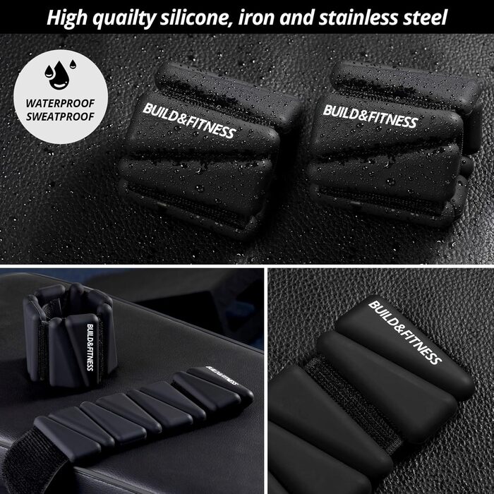 Набір вантажів на зап'ястя та кісточки (2 шт x 0,5 кг) з регульованими ремінцями для фітнесу, йоги, аеробіки