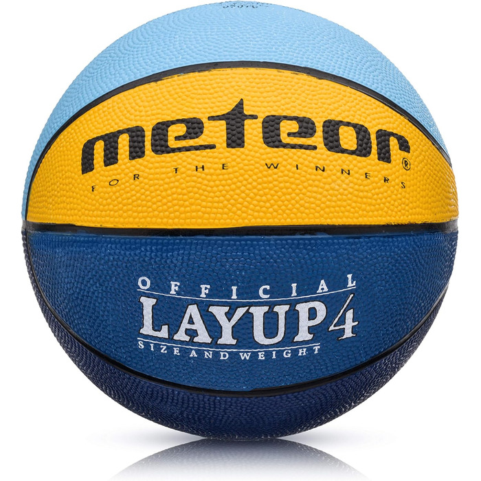 Дитячий баскетбольний м'яч Meteor Layup Kinder Mini #4 (4-8 років) - синій, жовтий, зелений