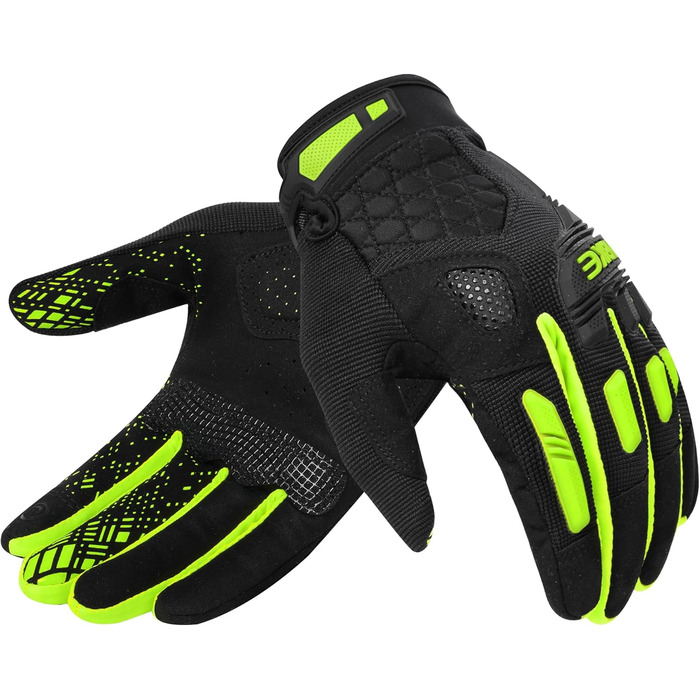 Велосипедні рукавички INBIKE MTB з повним пальцем, зелені, XL - для катання на гірському велосипеді, шосе та мотокросу. Зручні, дихаючі, з захистом пальців TPR та EVA.