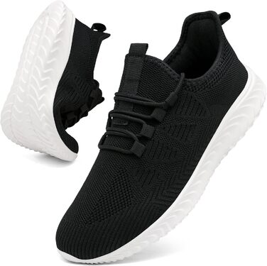 Жіноче взуття: кросівки, кеди, спортивне взуття, бігові кросівки, фітнес-взуття, тенісні кросівки, туристичне взуття, повсякденне взуття, біле (37 EU, I Чорний)