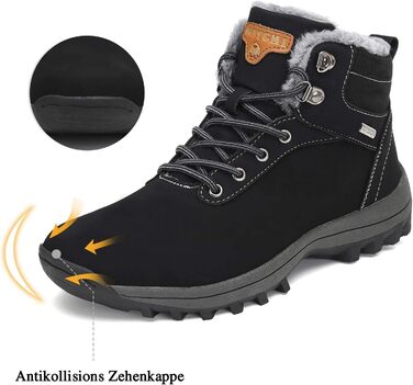 Зимові черевики для чоловіків та жінок. Теплі зимові чоботи Outdoor. Чорні черевики для снігу, 40 EU