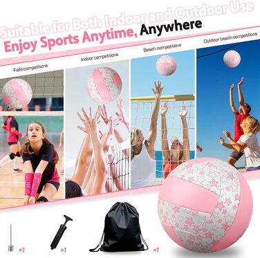Волейбольний м'яч Aipwerer: для пляжу, залу та тренувань (рожево-білий, розмір 5)