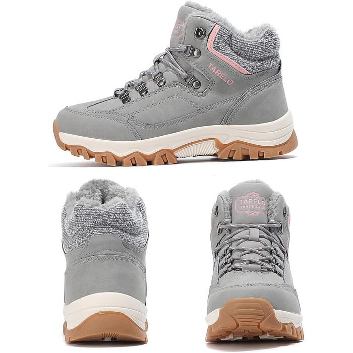 Зимові черевики жіночі TARELO, антиковзання, розмір 36-41, сірий