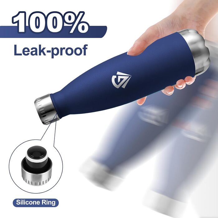 Термосфляка 750 мл, термос-пляшка з подвійними стінками, для газованої води, без BPA, витокозахисна, ізольована фляка з нержавіючої сталі для університету, роботи, подорожей, спорту, активного відпочинку, хлопчиків та дівчаток, темно-зелений (750 мл, темн