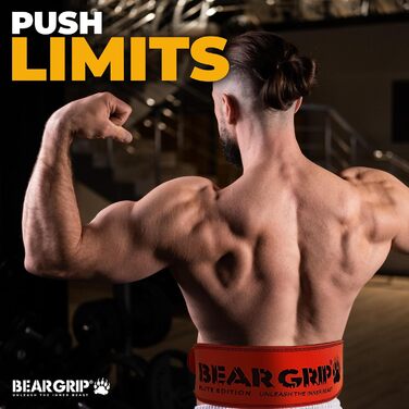 Пояс для важкої атлетики BEAR GRIP Elite, преміум, подвійна шкіра, чорний, розмір S