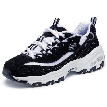 Жіночі кросівки Skechers D'lites Biggest Fan — чорні, натуральна замша та сітка, розмір 37 EU