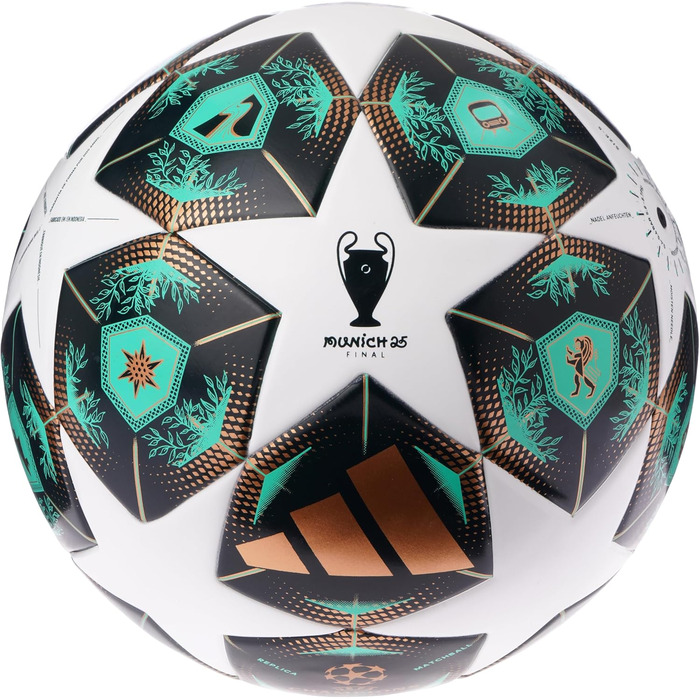 Футбольний м'яч Adidas UEFA Champions League J350, зелений, розмір 5, унісекс