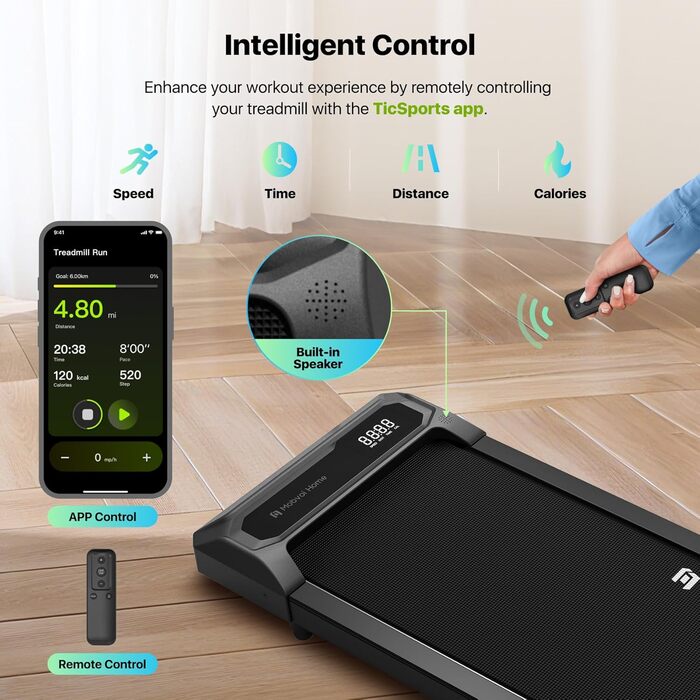 Walking Pad Edge: Компактний біговий тренажер для дому та офісу, 6 км/год, 120 кг, з пультом керування та підтримкою Zwift/Kinomap