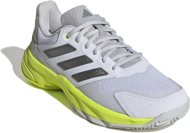 Жіночі тенісні кросівки adidas CourtJam Control 3 для глини, 42 EU, білий/металік/лимонний