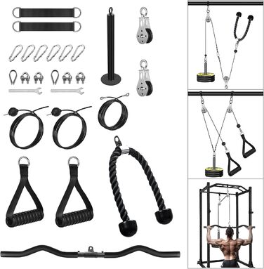 Кросовер для фітнесу LAT Pulldown, система блоків для тренажерного залу, кабельна машина для підтягувань, біцепс-керл, тросовий тренажер