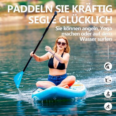 Надувна SUP-дошка COOLCAA 354x86x15 см з аксесуарами, вантажопідйомність до 210 кг, для дорослих і підлітків, преміум-якість