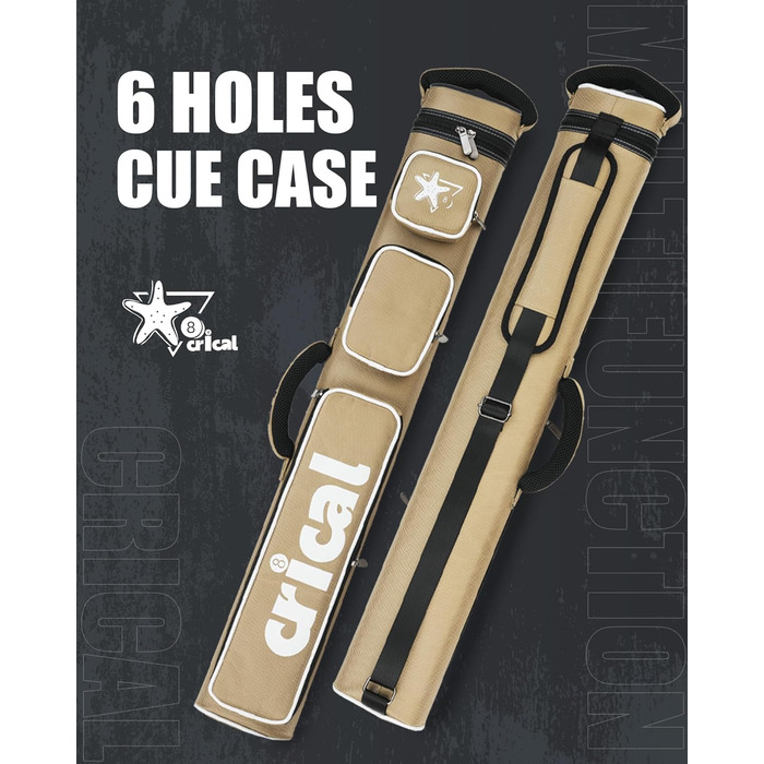 Кейс для більярдних київ CRICAL, 2 x 2 жорсткі кишені для снукеру, з штучної шкіри/оксфордської тканини, жовтий