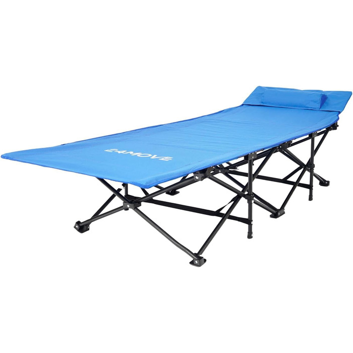 Розкладне ліжко 24MOVE® для кемпінгу та відпочинку на природі, 190 x 67 x 34 см, до 150 кг, з сумкою, блакитне