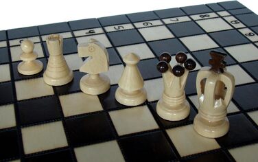 Набір шахів 3 в 1 Abio: шахи, шашки, нарди. Дерев'яне шахове поле 35,5x35,5 см. Якісний, складаний набір для дорослих.