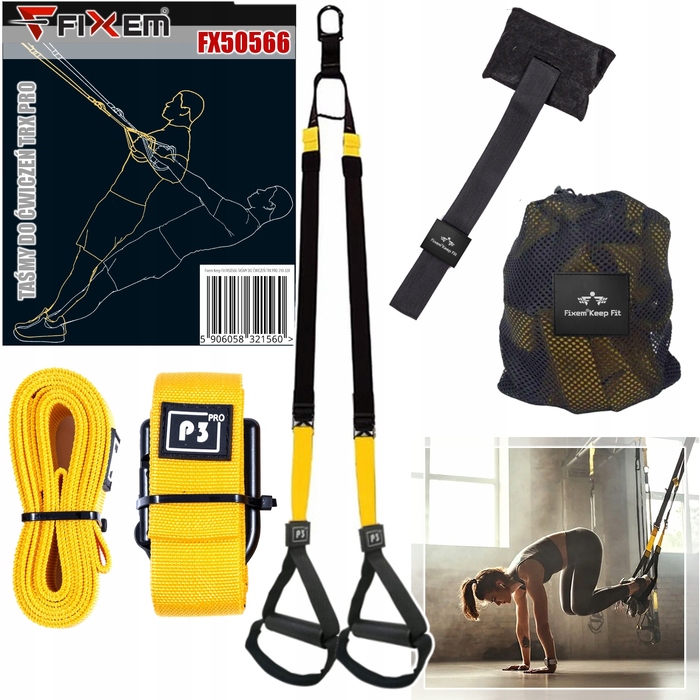 Набір фітнес-стрічок Fixem Keep Fit, чорний, 320 см x 35 мм