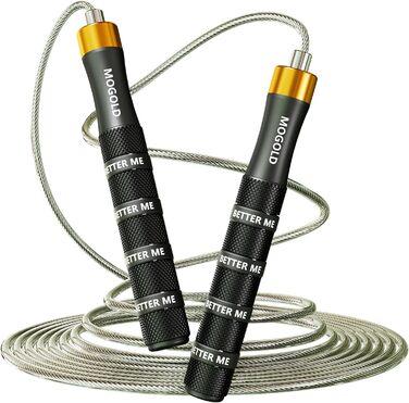 Стрибкове кабель для чоловіків, жінок, дітей, преміум-якість, скакалка з подвійним підшипником, 360-градусний поворот, кабель зі сталевим тросом, PVC покриттям, 3 м, 4 мм для фітнесу, тренувань, кроссфіту, срібний