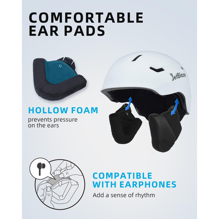 Шолом для сноуборду та лиж для чоловіків та жінок, дорослий, вентиляційні отвори, EPS-сердечник, розмір M (56-58 см), білий