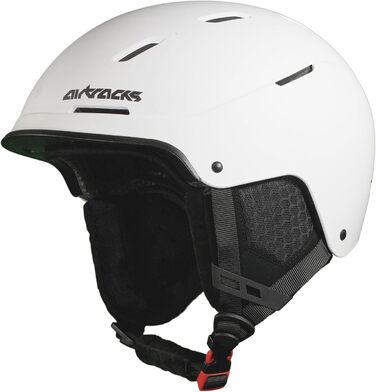 Шолом для лиж та сноуборду Airtracks Strong SP-S210 для чоловіків і жінок, вентиляція, регулювання, матовий чорний, білий, сірий