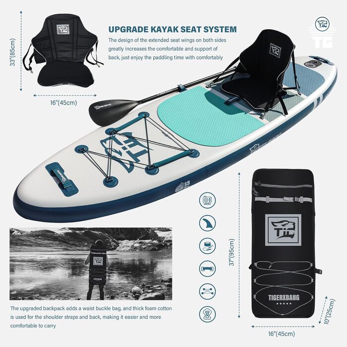 Надувна SUP-дошка TIGERXBANG Defender-Pro для веслування стоячи