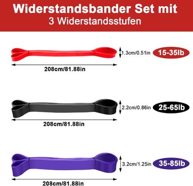 Резинки для фітнесу Wadafen: Набір еластичних стрічок для йоги, стретчингу, кросфіту та пілатесу. Включає дверний анкер, ручки та чохол.