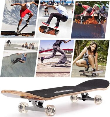 Скейтборд ChromeWheels 31 дюйм Double Kick Cruiser Longboard для дітей та початківців з кленовою декою 8 шарів (Feuer)