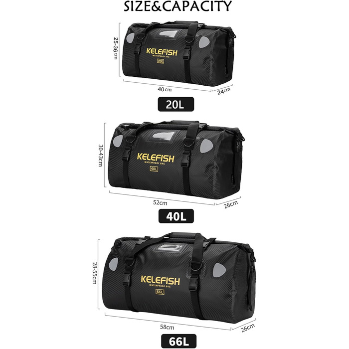Водонепроникна туристична сумка UROUK 40L, 66L, 20L – Seesack для мотоцикла, каякінгу, кемпінгу, водонепроникний рюкзак Duffel Bag