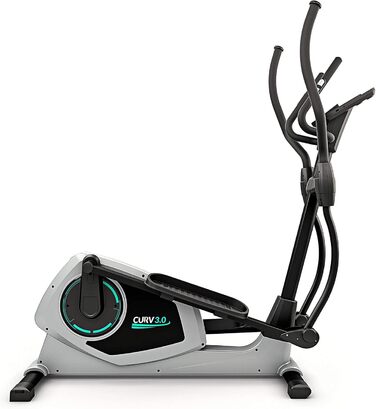 Еліптичний тренажер Bluefin Fitness CURV 3.0 | Кардіотренування вдома | LCD дисплей, Bluetooth, додаток | Чорний та сірий сріблястий