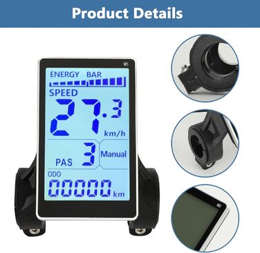 Велокомп'ютер цифровий, водонепроникний, LCD, 24V-60V, 6-ядерний, для керма 2.2см