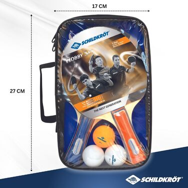 Набір для пінг-понгу Donic-Schildkröt Hobby для 2 гравців (2 ракетки, 3 м'ячі, у футлярі, хороша якість для дозвілля), 788602