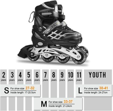 Інлайнеровий ролик Lixada для дітей, регульований, світлодіодний, розмір 27-32/33-37/38-41, рожевий