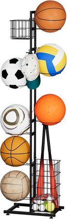 Металевий органайзер для м'ячів: підставка для баскетбольного та футбольного м'яча, полиці для зберігання, для дітей, в приміщенні