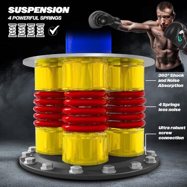 Набір для боксу KESSER® з боксерськими рукавичками, скакалкою, боксерським мішком та підлогою для тренувань. Чорний.