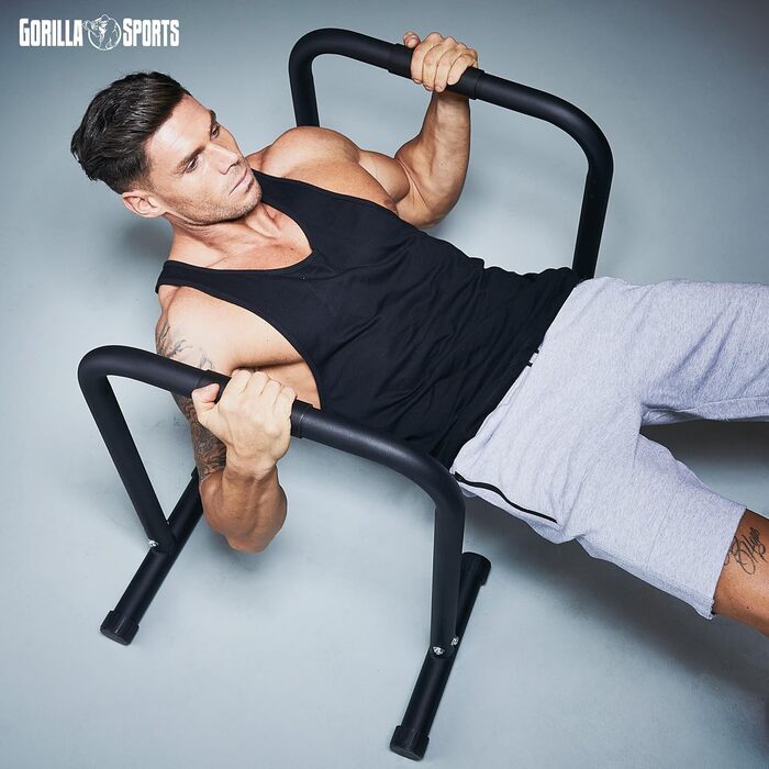 Паралетси GORILLA SPORTS, 2 шт, 61x38x73 см, до 200 кг, нековзкі, для віджимань, діпів, кросфіту та каллістеніки, стійки для тренувань, вибір кольору