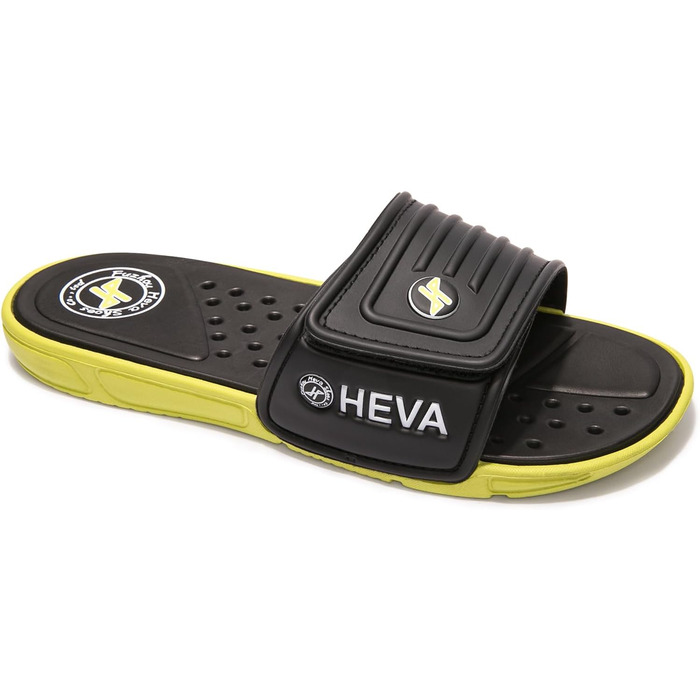 HEVA Шльпанці чоловічі літні сандалі (45 EU, чорний/лимонний)