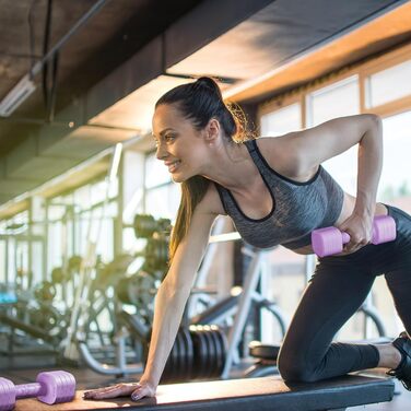 Набір гантелей Dripex регульовані 5 кг x2 або 2.5 кг x2, 6 швидкознімних дисків 0.5 кг/0.25 кг (фіолетовий, 2.5 кг x2)