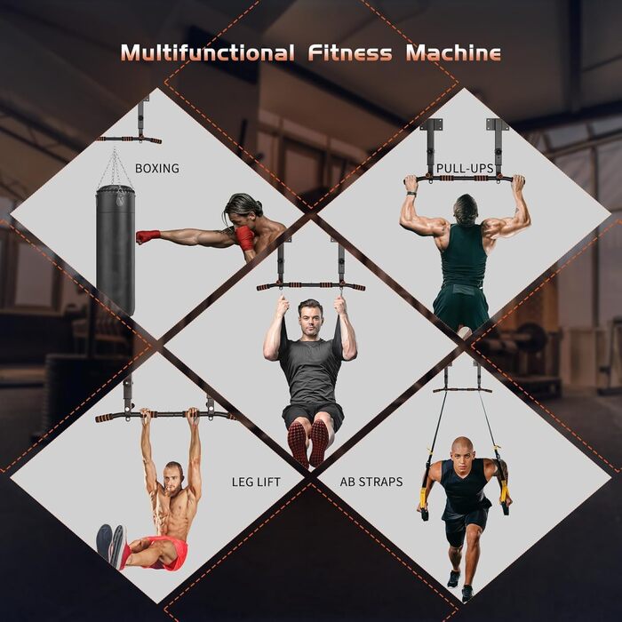 Стійка для підтягувань QZWGZ Bar Mount Heavy Duty - до 200 кг, регулювання висоти, нековзні ручки, для дому та спортзалу