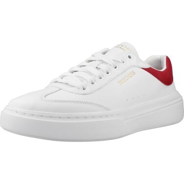 Жіночі кеди Skechers Cordova Classic Best Behavior — білі, штучна шкіра та замша, червона деталізація, розмір 45 EU
