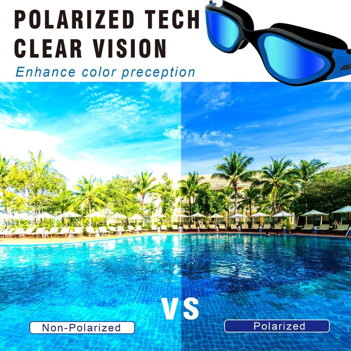 Окуляри для плавання POLARS DESIGN поляризовані, антифог, для дорослих (чоловічі/жіночі) S1-bl-plaf-rb