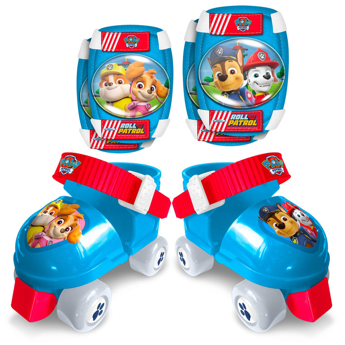 Роликові ковзани Paw Patrol (23-27) блакитно-червоні + захист для ліктів та колін